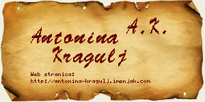 Antonina Kragulj vizit kartica